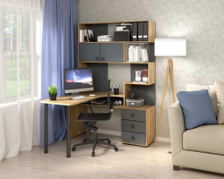 Стол Компьютерный СК-10 ЛЕВЫЙ Дуб крафт/Графит