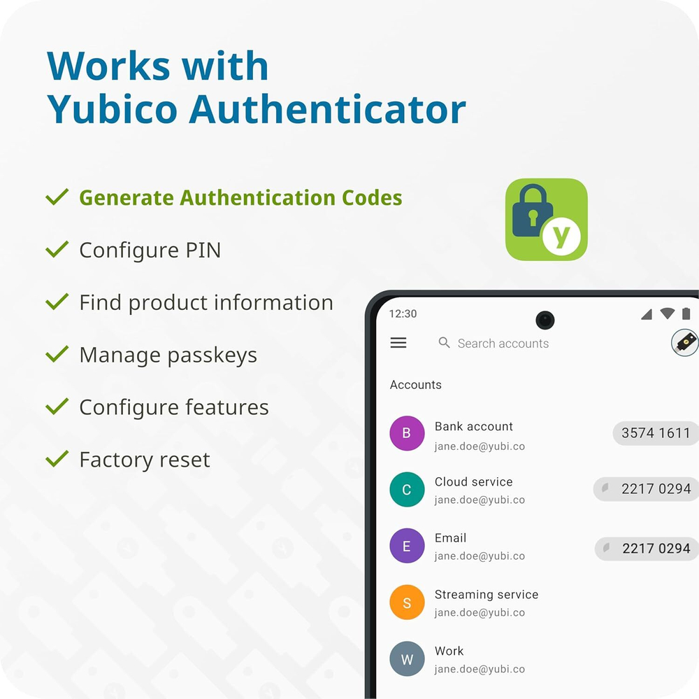 Yubico YubiKey 5C — Ключ безопасности для двухфакторной аутентификации (USB-C) Защитите свои онлайн-аккаунты с помощью FIDO-сертифицированного решения