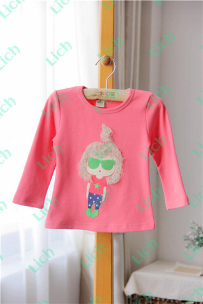 Лонгслив детский с аппликацией девочки