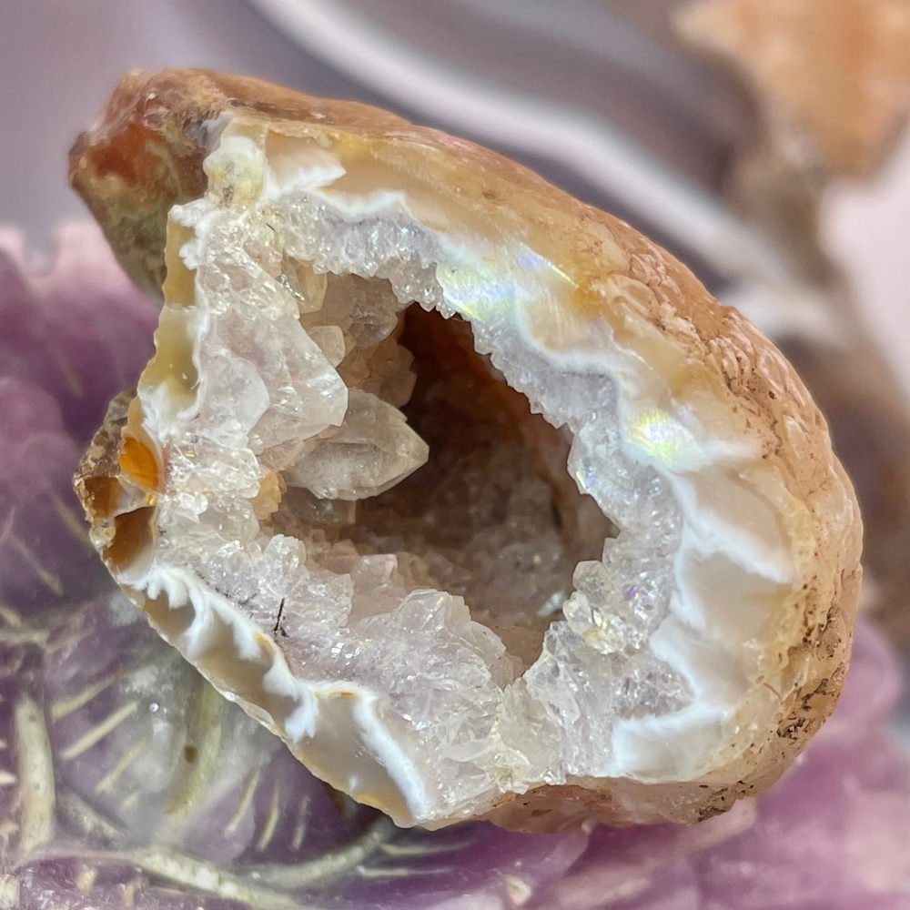 41165 Агат Жеода срез половинка 55мм