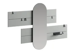 Вешалка Stripe L горизонтальная с зеркалом 60*160 см (серый)