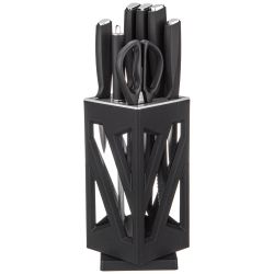 НАБОР НОЖЕЙ AGNESS НЖС НА ПЛАСТИКОВОЙ ВРАЩАЮЩЕЙСЯ ПОДСТАВКЕ 8 ПР.