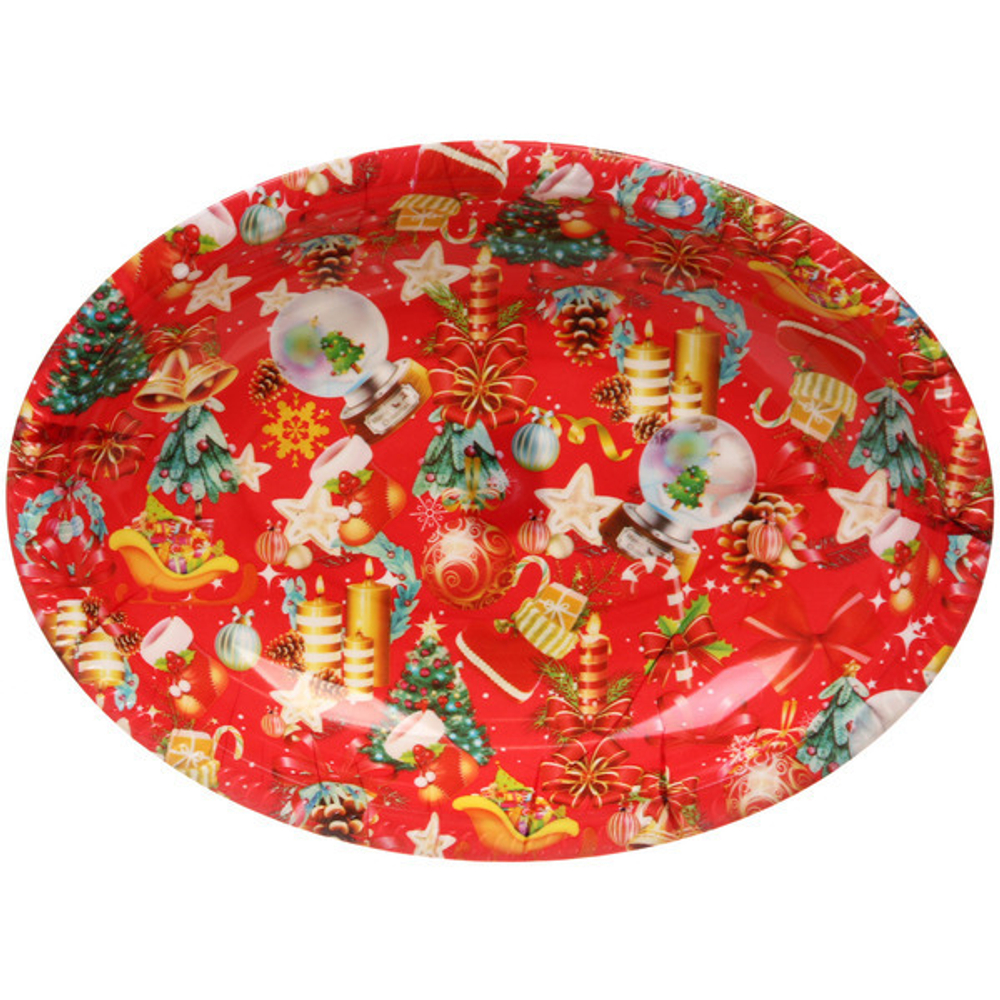 Поднос пластиковый «Новогоднее подарки» 34*26см