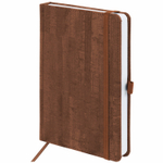 Ежедневник недатированный А5 (138x213 мм) BRAUBERG "Wood" кожзам резинка 136 л. коричневый (2 штуки в упаковке)