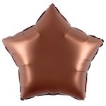 Шар (18''/46 см) Звезда, Шоколад, Сатин, 1 шт.