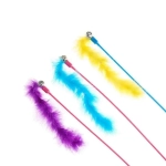 Игрушка - дразнилка на палочке «ЦапЦап», пушистик и колокольчик, микс три цвета, 48 см, ( пакет с подвесом)✦