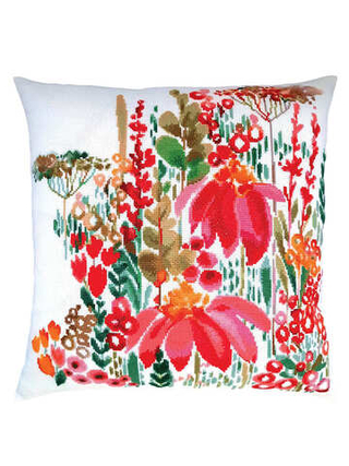 "Цветочная акварель "-СU077  подушка