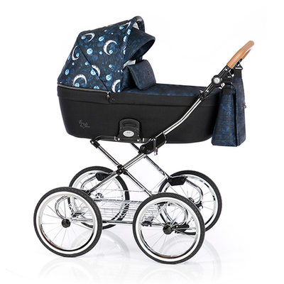 Детская коляска 3 в 1 Roan Coss Classic (Синий с принтом) Born To Shine