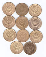 Набор 5 копеек (11 шт)1930-32,40,46,49,52-56(4) VF+