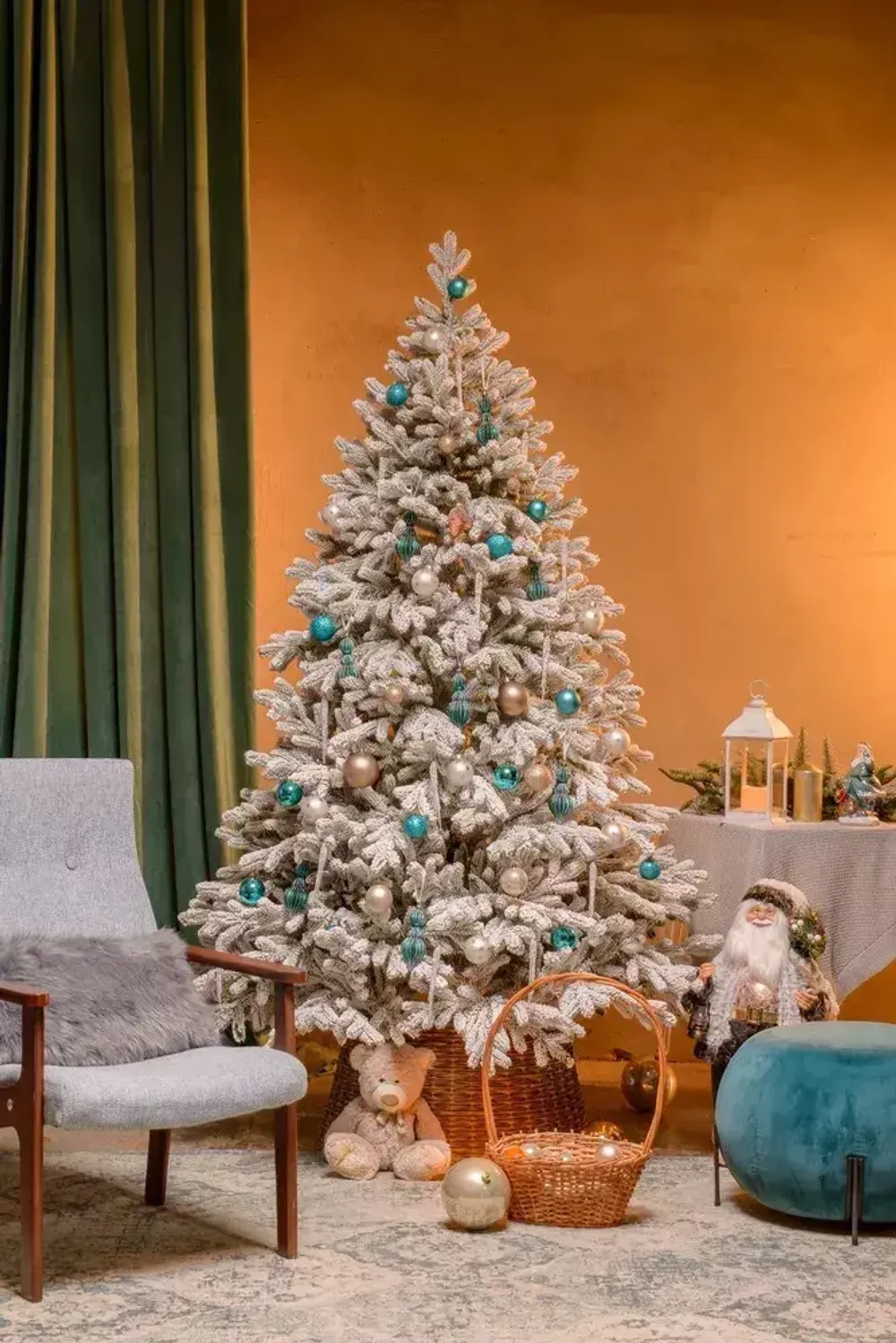 Заснеженная елка «Александрийская» (Литая хвоя) 210 см / 2,1 м