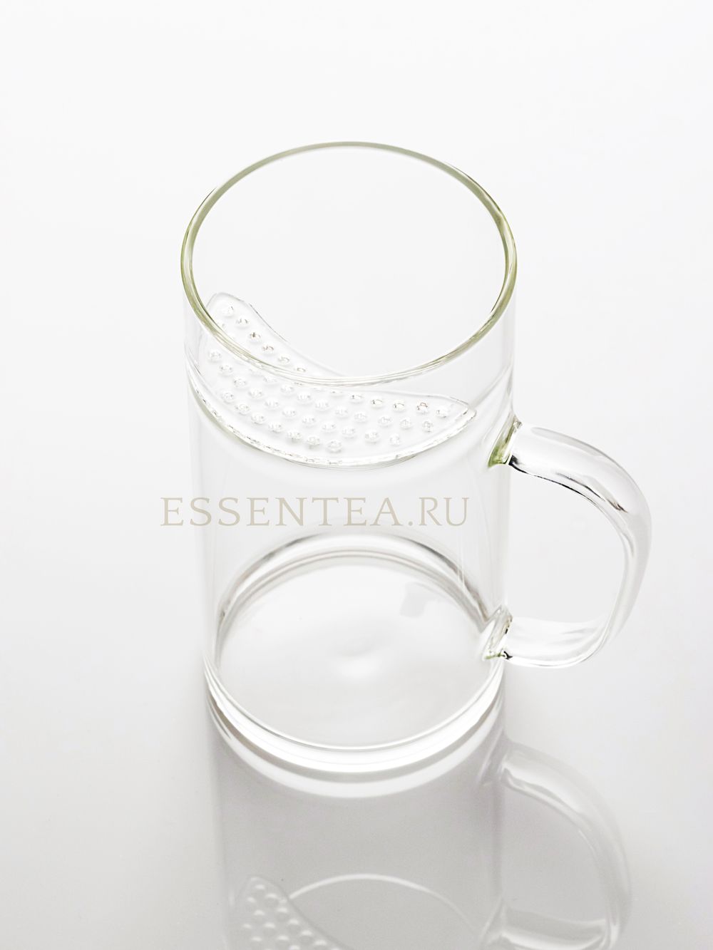 Чашка стеклянная "Банги" с ручкой  и стеклянным фильтром 340 мл