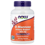 NOW Foods, D-манноза, 500 мг, 120 вегетарианских капсул