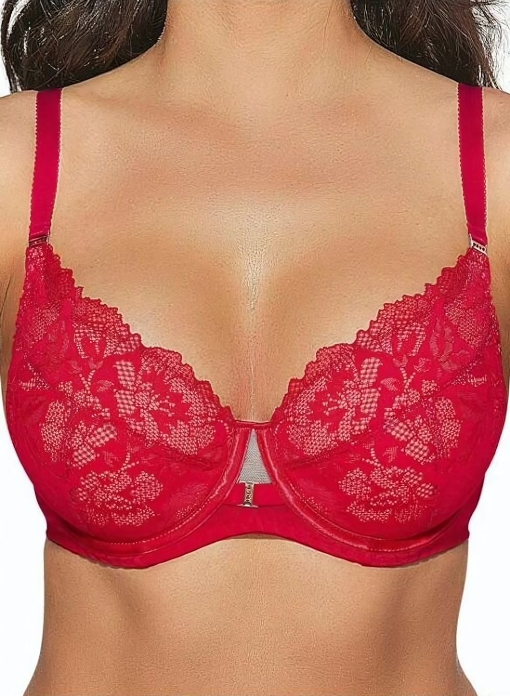 Бюстгальтер на косточках с пуш-ап (Размер: 75E) (Цвет: красный)