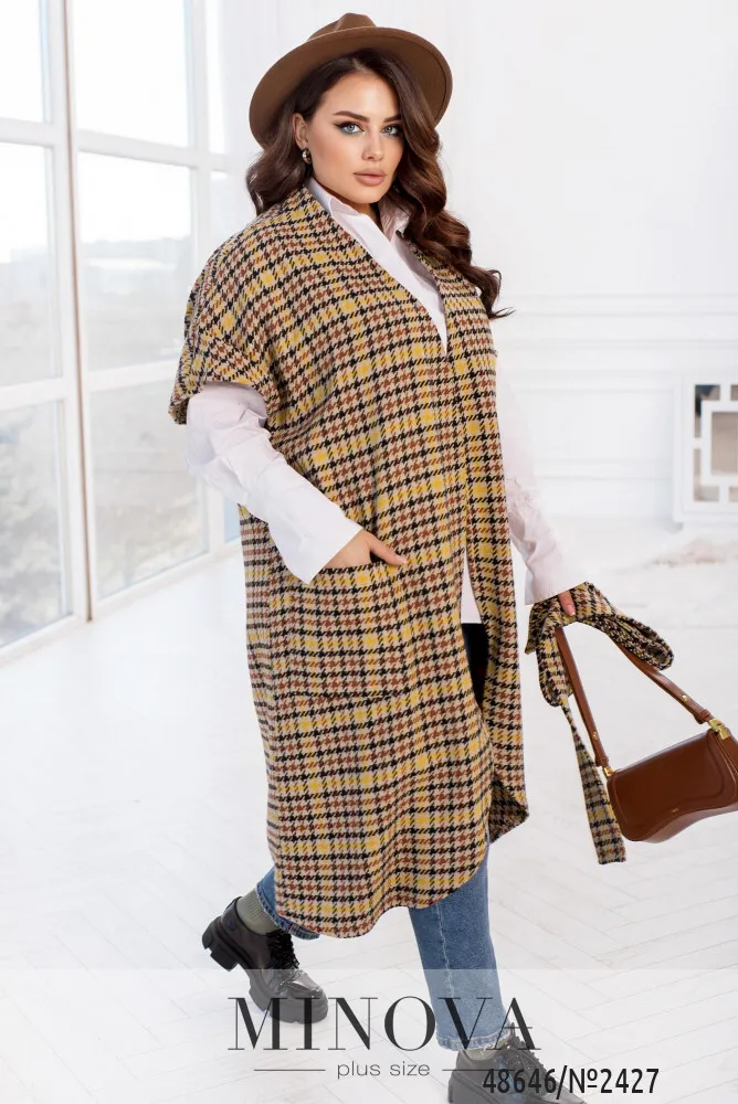 Кардиган 2427-бежевый-черный Minova