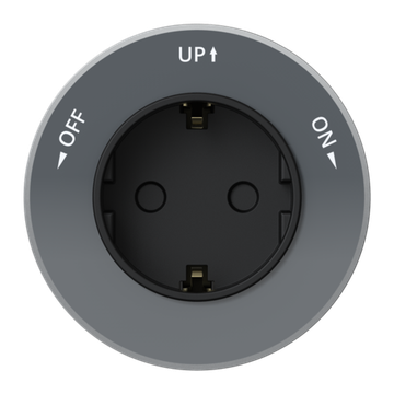 MULTITRACK Розетка 2К+З круглая 16 А/250 В ГРАФИТ