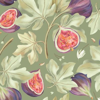 Инжир на зеленом фоне