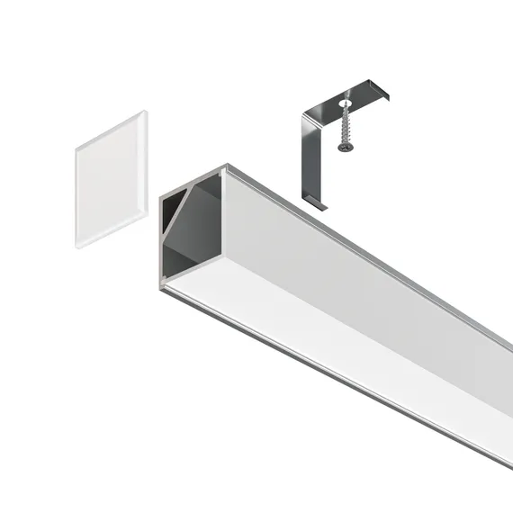 Алюминиевый профиль  накладной угловой  16x16 (Серебро, 2 м), ALM009S-2M Led Strip alm009s-2m