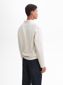 Massimo Dutti Поло комфортного кроя с длинными рукавами, дымчатый