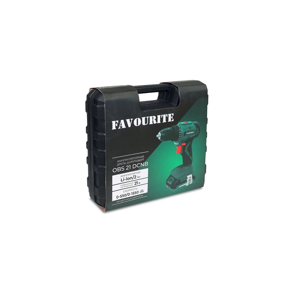 Дрель-шуруповерт аккумуляторная 21В Favourite OBS 21 DCNB (кейс, 1 аккум 2а/ч, з/у) .