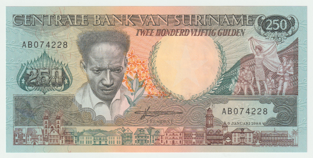 Suriname, 250 Gulden, 1988, UNC (Pick 134)
