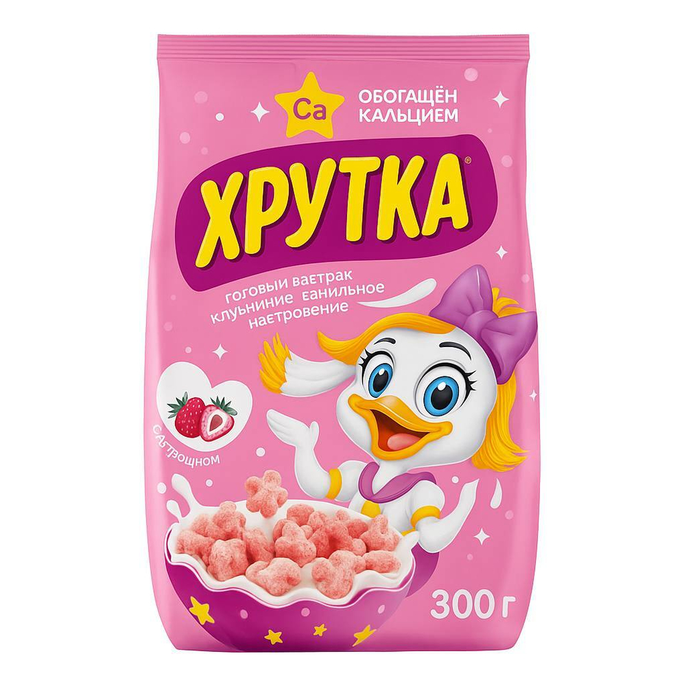 Готовый завтрак Хрутка клубника-ваниль 375гр