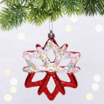 Елочная игрушка «Зимняя снежинка» 10*1*12 см, красный