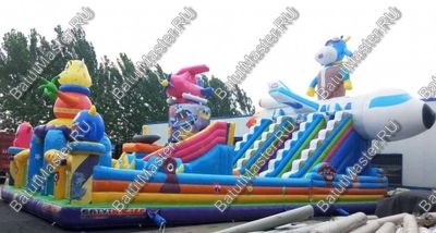 Коммерческий батут "Космические зверята" 16*8*7 м