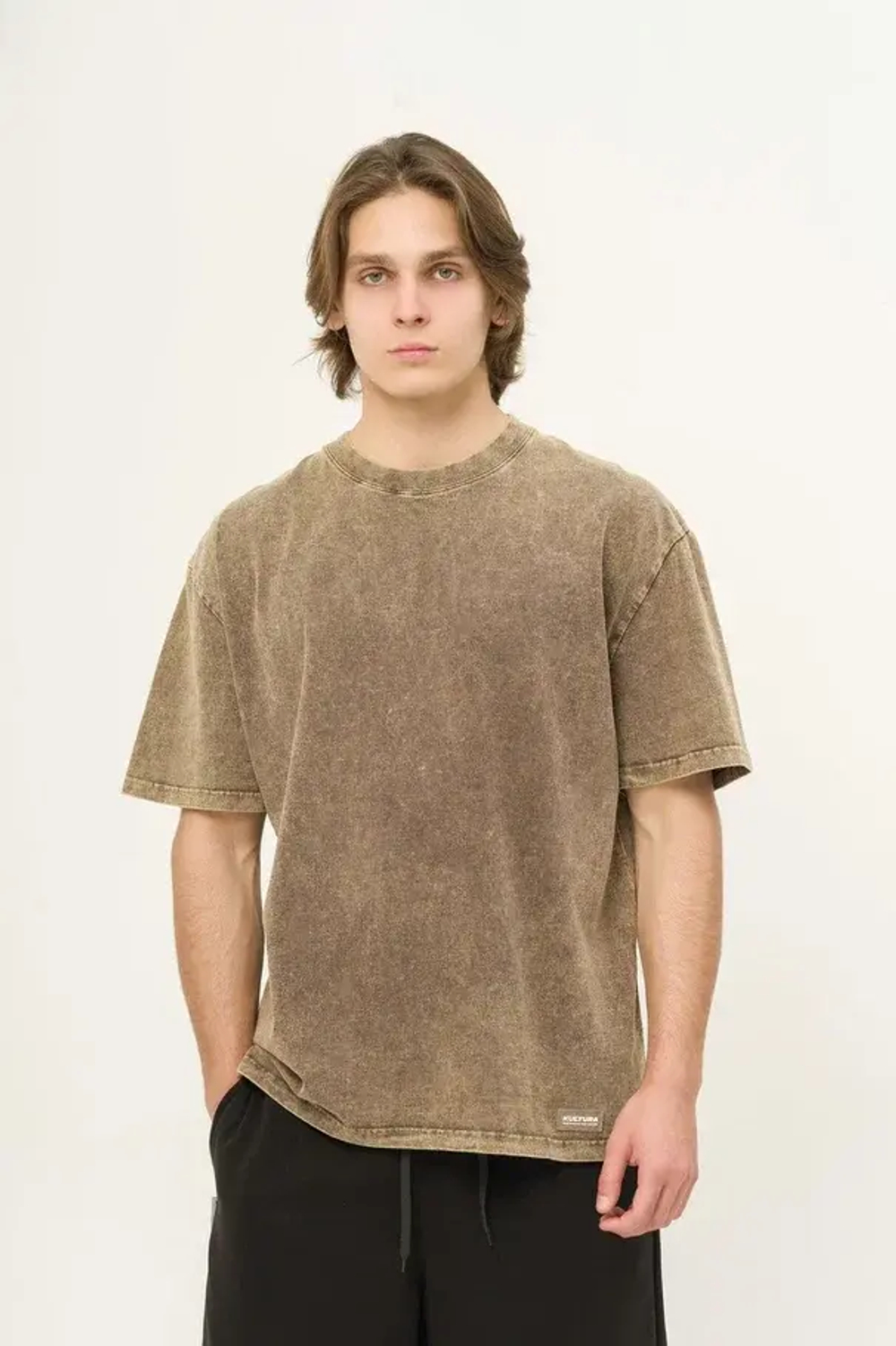 Футболка КУЛЬТУРА oversize "Premium", garment dyed коричневый