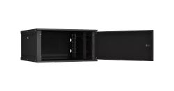 Шкаф настенный 6U, Ш600хГ600, металлическая дверь, цельнометаллические стенки, темно-серый