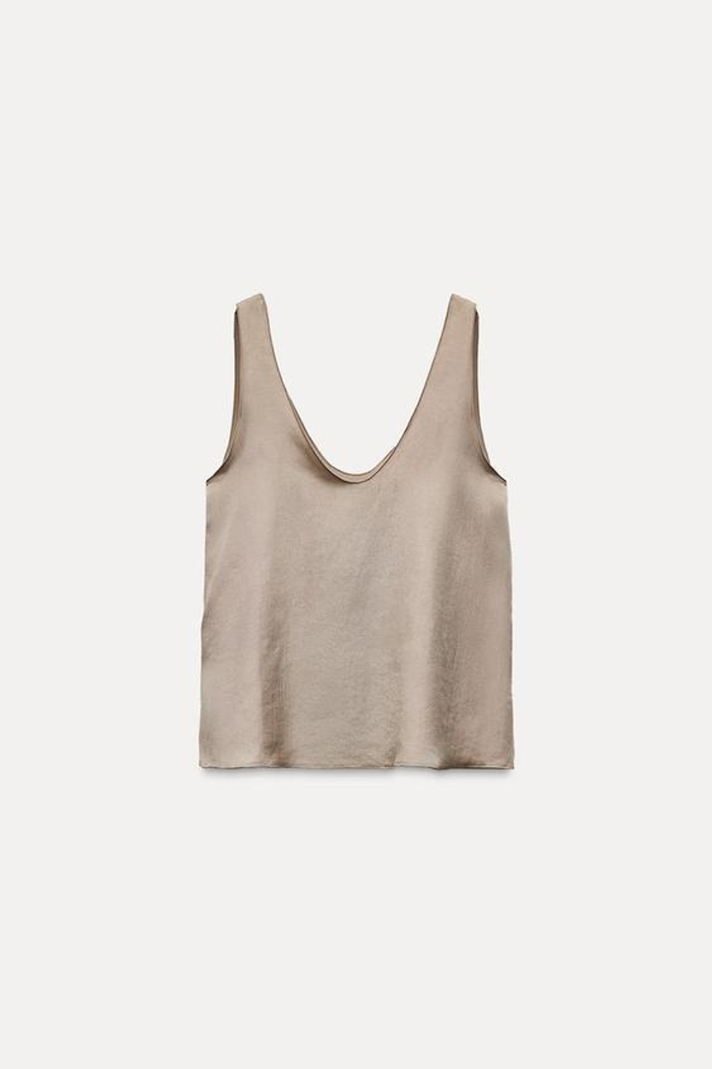 ZARA СТРУЯЩИЙСЯ ТОП — ZW COLLECTION, ОХРА