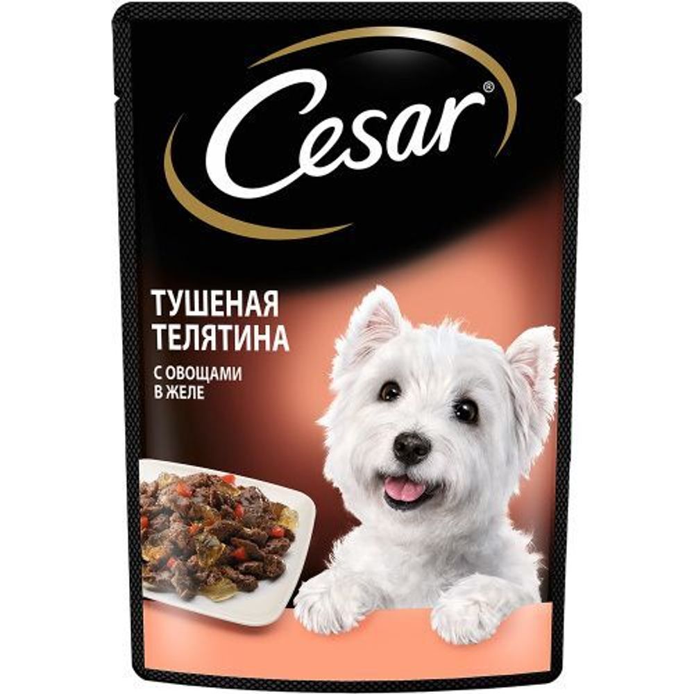 Паучи Cesar для собак тушеная телятина с овощами пауч 85 г