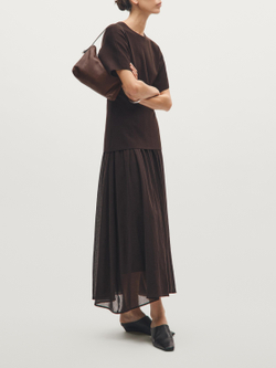 Massimo Dutti Маленькая сумка из кожи наппа, коричневый