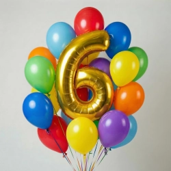 Набор из 19 шаров с цифрой 6.