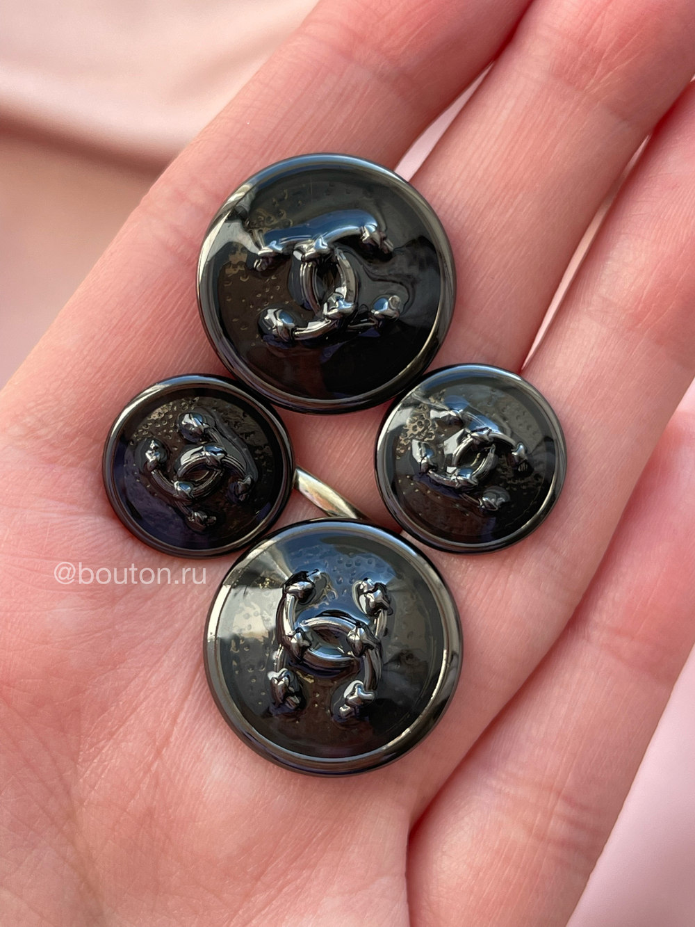 Пуговицы Шан. черные (графит)