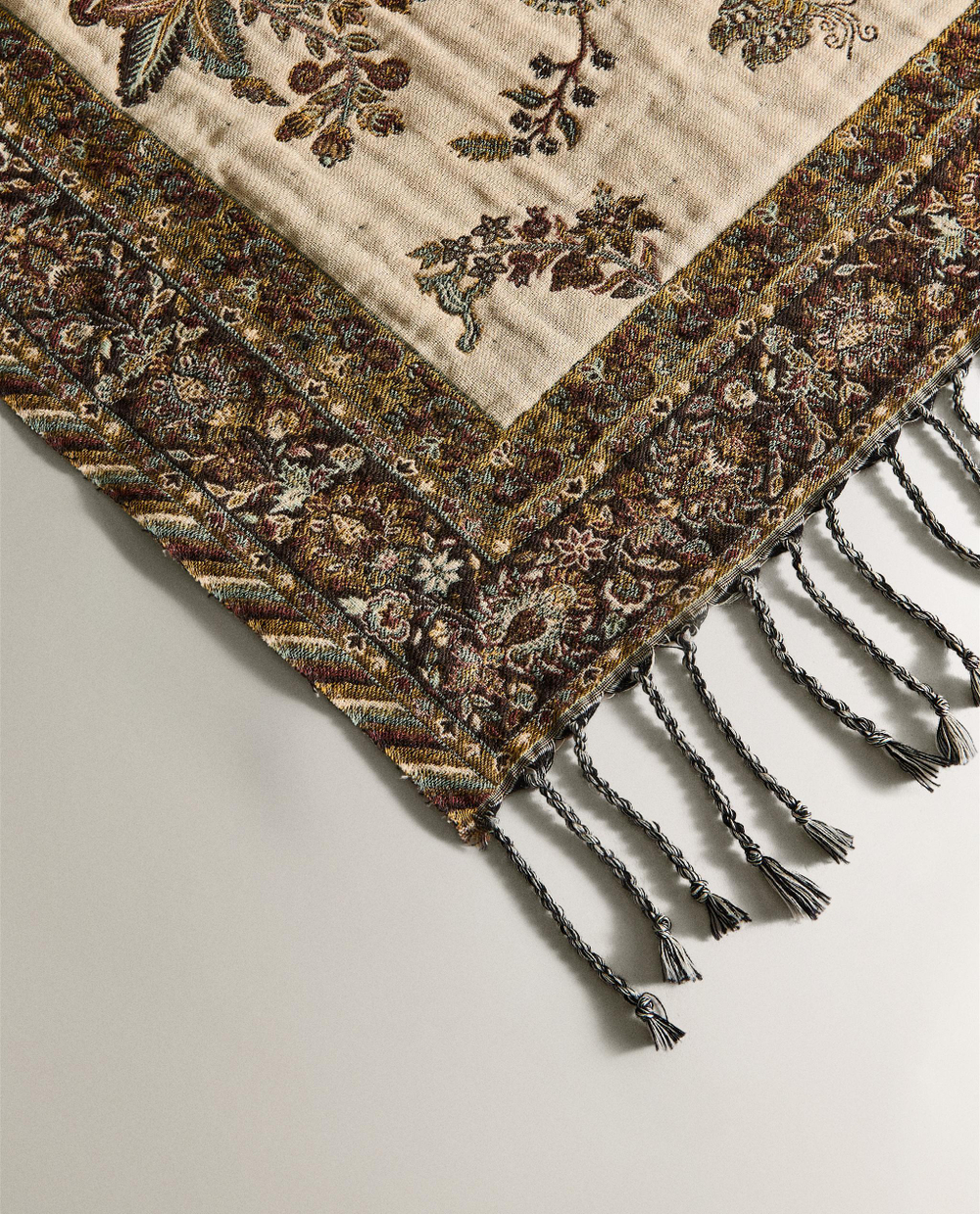 Zara Home плед из хлопка, коричневый, 140x190 см