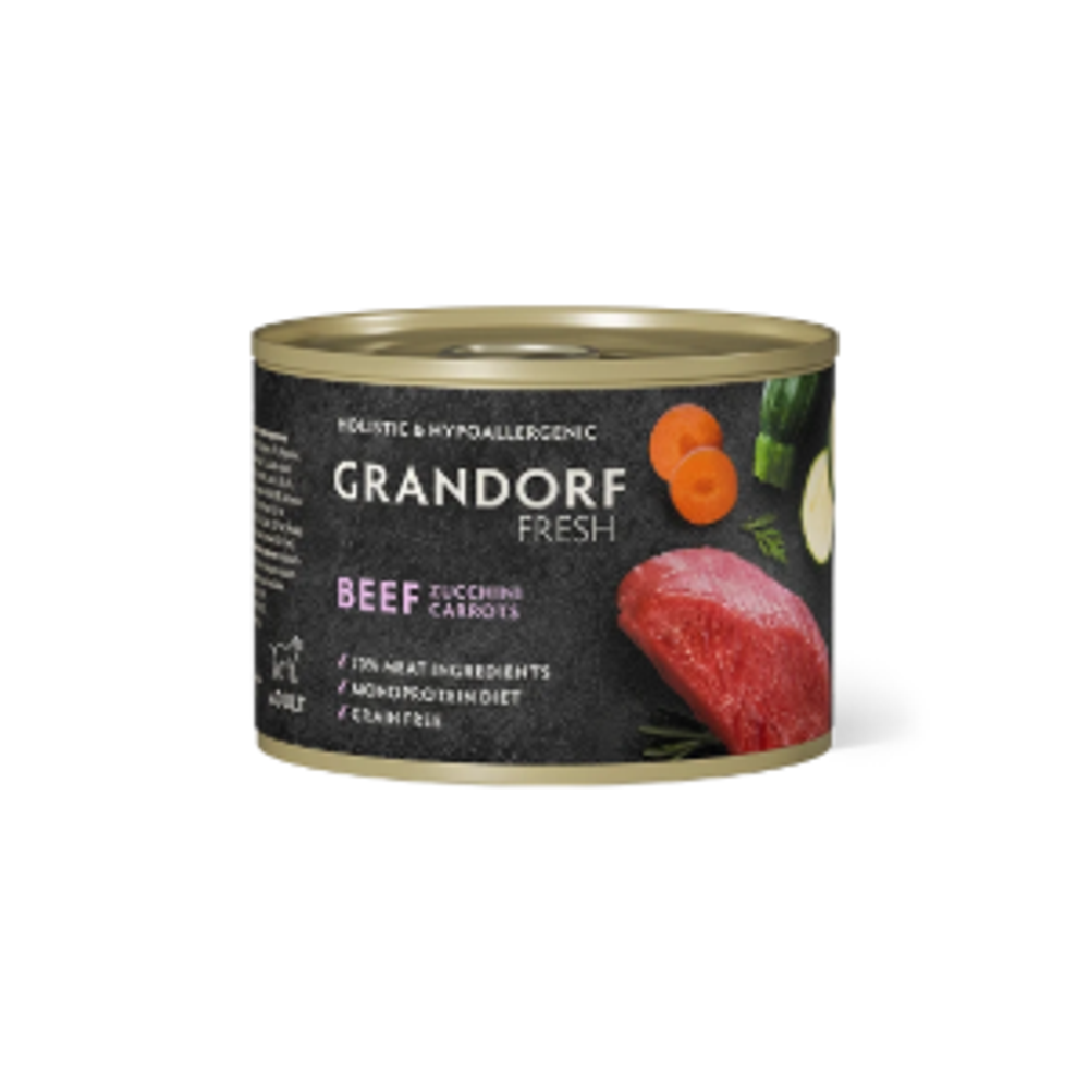 Консервы для собак GRANDORF FRESH Beef zucchini carrots pate Паштет из говядины с цукини и морковью 6шт по 200гр