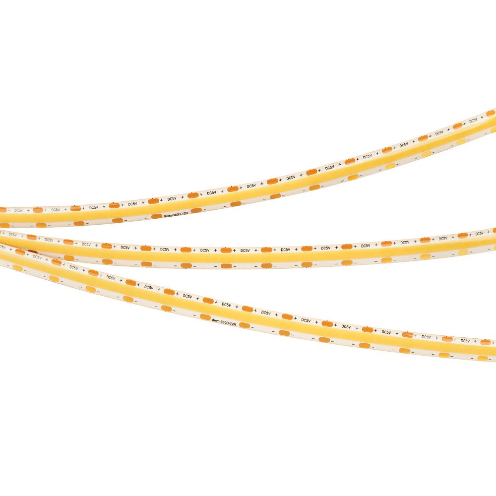 Светодиодная лента герметичная COB-SE-X360-8mm 5V Warm3000 (5 W/m, IP65, 5m) (Arlight, -) 041709(1)