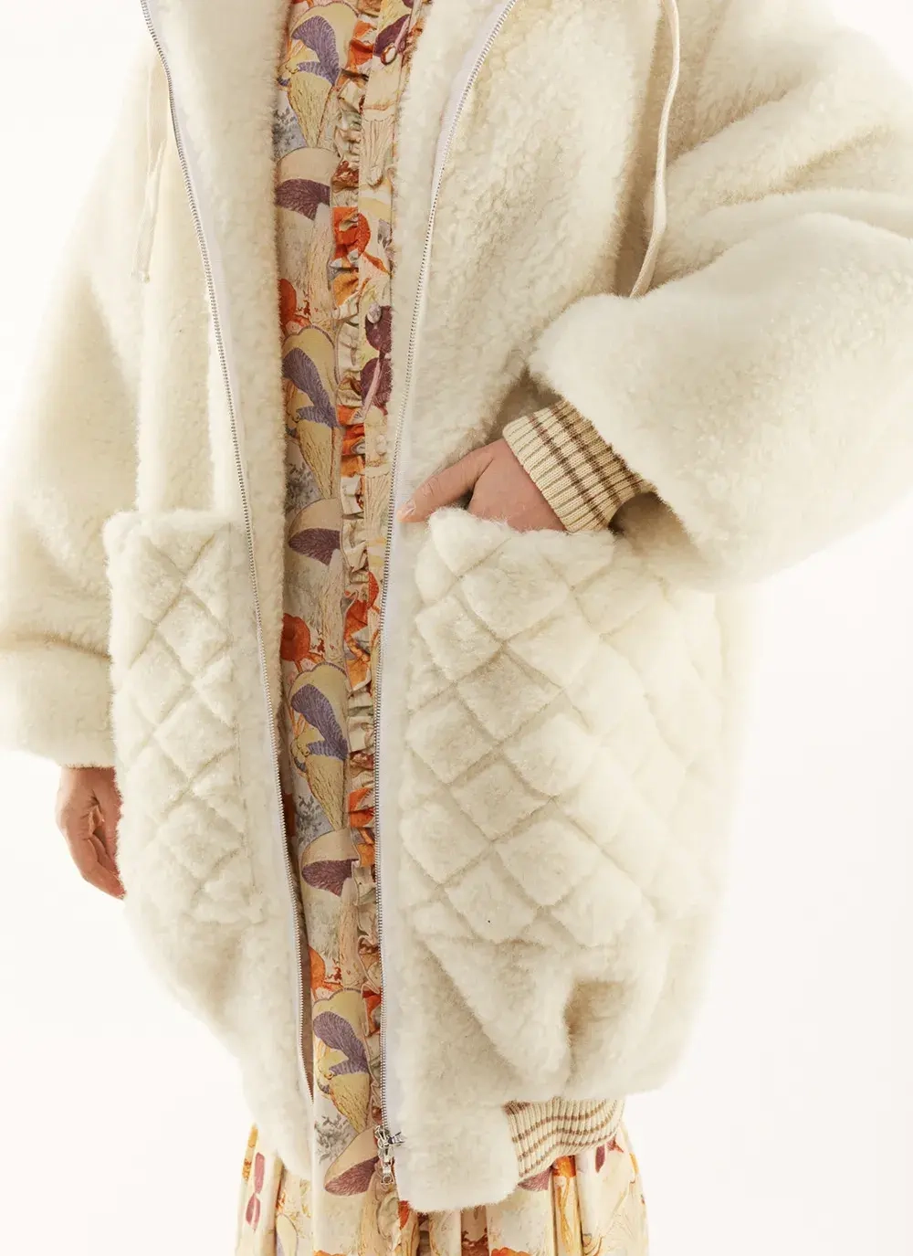 Мeховая куртка «Снежок», молочный