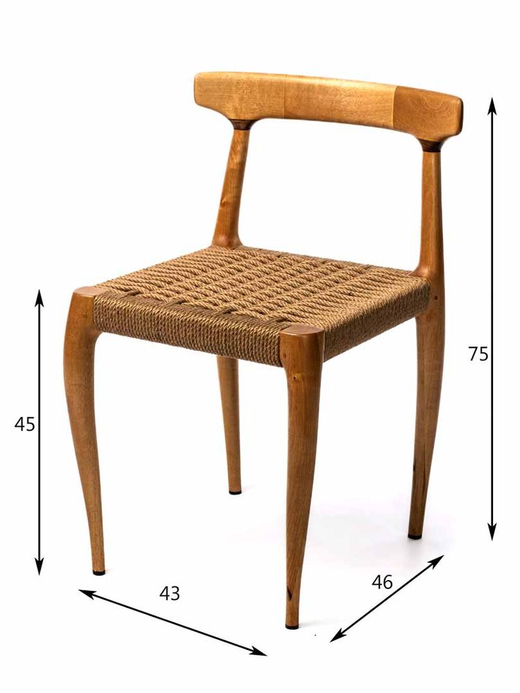 Дизайнерский стул ручной работы с плетеным сиденьем