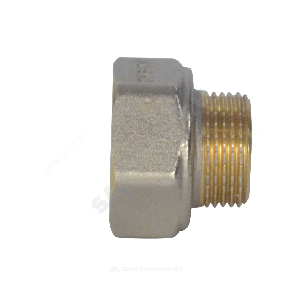 Переход латунь никель реборда Ду 40х32 (1 1/2"х1 1/4") ВР/НР 9021 ГОСТ 32585-2013 Aquasfera 9021-09