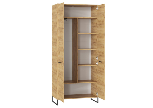 ЛОФТ Шкаф с выд.штанг. ШК-003 Корпус - Дуб Крафт золотой  Фасад ЛДСП - Дуб Крафт золотой