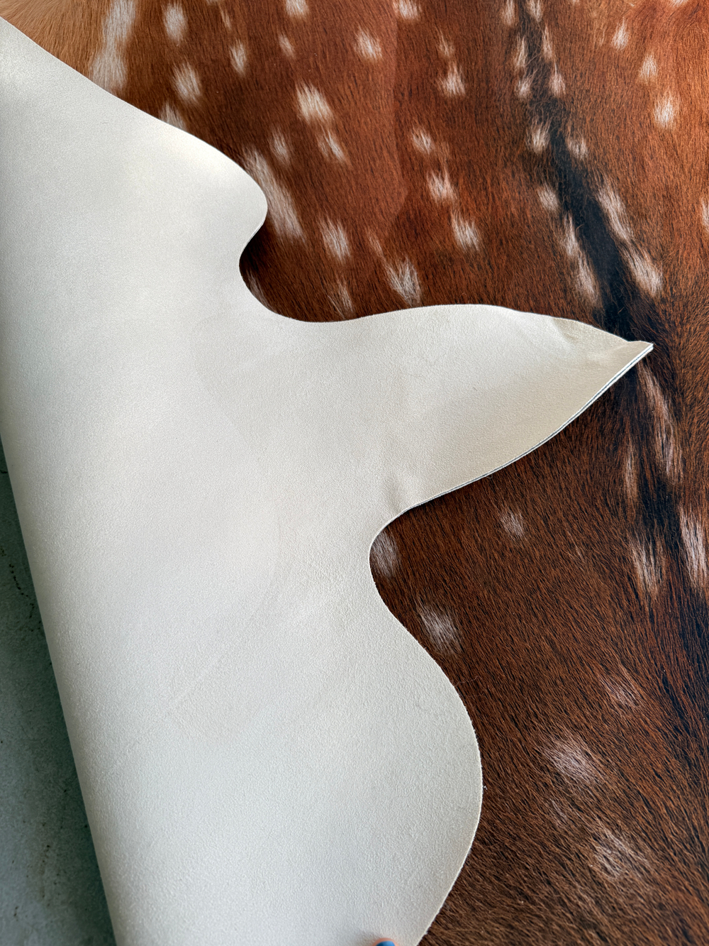 Коровья шкура на пол искусственная без ворса. 190 х 155 см