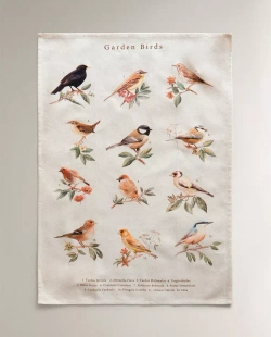 ZARA HOME ХЛОПКОВОЕ КУХОННОЕ ПОЛОТЕНЦЕ С ПРИНТОМ (НАБОР ИЗ 2 ШТ.), ЭКРЮ