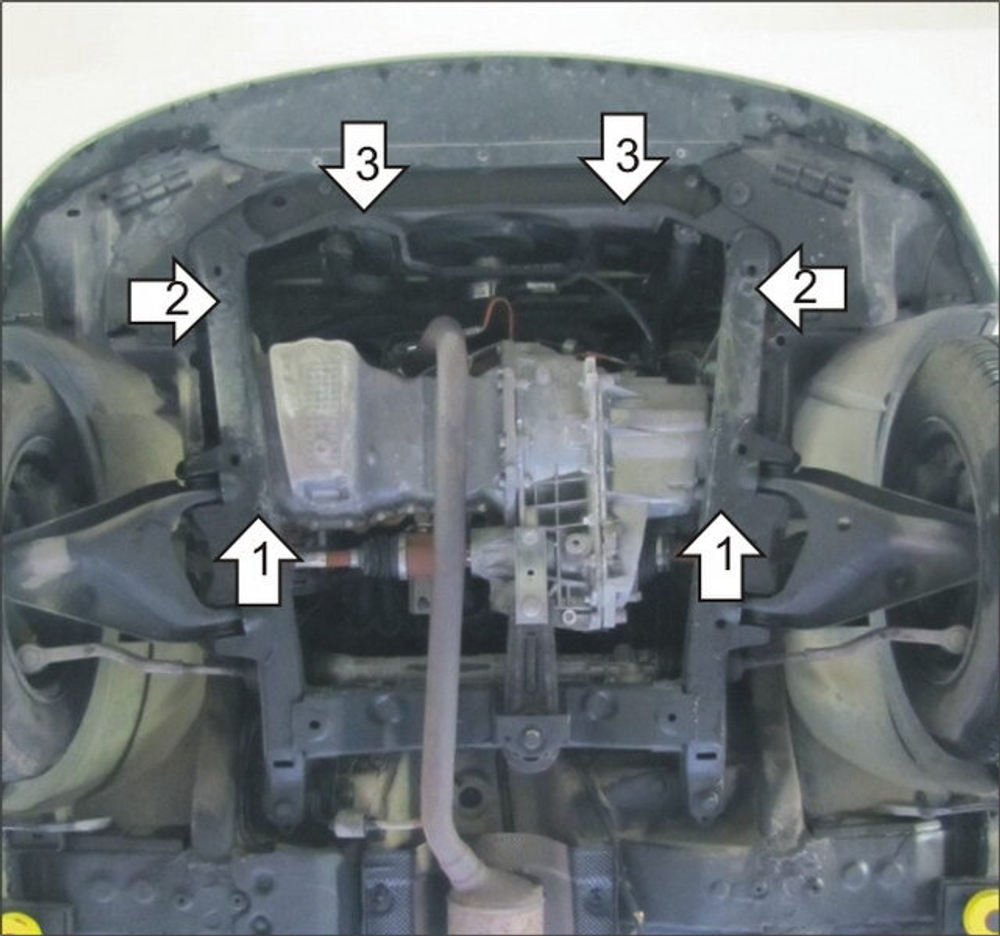 Защита картера Двигателя, КПП. 2 мм, Сталь. для Renault Logan II 2014-2022, Renault Sandero 2014-2022, Lada X-Ray 2016-2022, Renault Sandero 2008-2014, Lada Largus 2012-2022, Renault Logan 2004-2016, Nissan Almera 2012-2019, Renault Sandero MOTODOR.71706