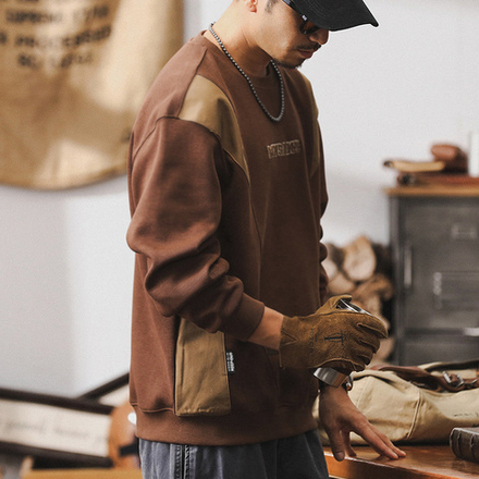 Американский ретро свитер мужской с вставками от бренда Jerrueno