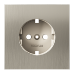 Накладка для розетки с заземлением, (никель) Voltum S70 Metal VLSM000611