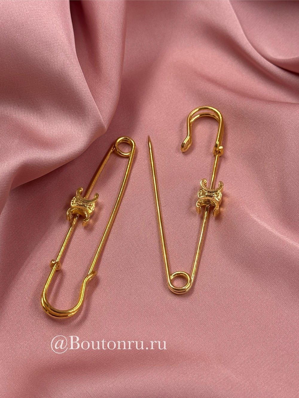 Брошь булавка Сел. золотая