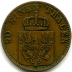 4 пфеннига (1/90 талера) 1865 А Германия-Пруссия VF-