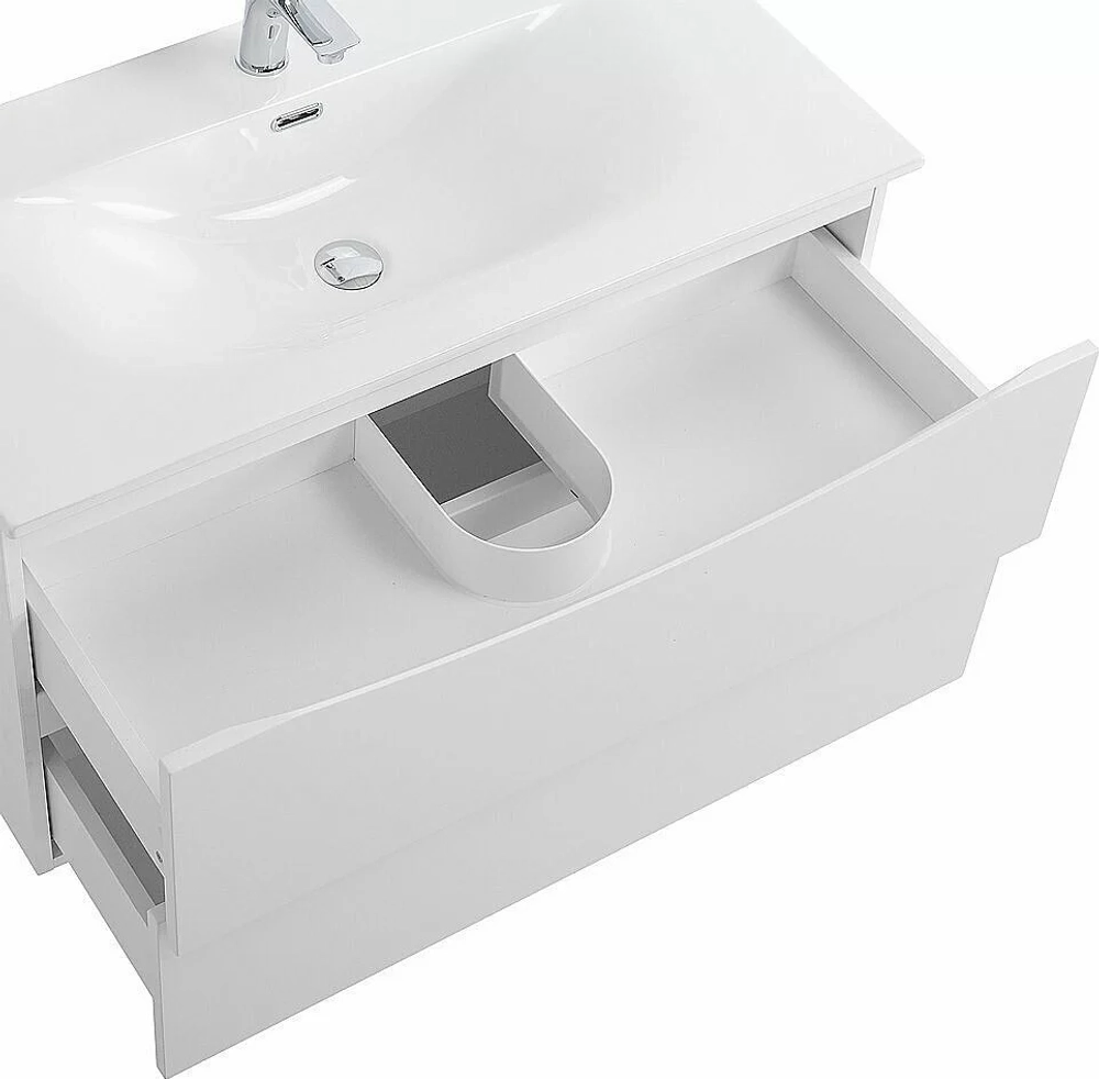 Тумба с раковиной BelBagno MARINO-CER-N-1000-2C-SO-BL-P Bianco Lucido