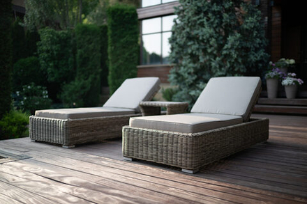 Шезлонг-лежак Besta Fiesta из искусственного ротанга Besta Fiesta ЛЕОН, светло-бежевый